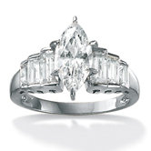Marquise-Cut and Baguette Cubic Zirconia Ring