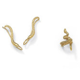 Diamond-Cut Ear Pins and Cuff Set