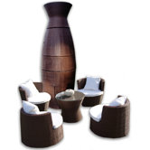 Geo-Vase Stacking 5 Piece Lounge Seating Group with Cushions