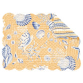Seashells Quilted Scallop Placemat (Set of 4)