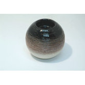 Striped Ball Shaped Tealight Holder in Brown and Cream