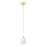 1 Light Round Canopy Etched Snow Ellipse Pendant