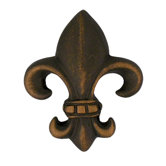 Fleur-De-Lis-Med Knob in Distressed Rubbed Bronze