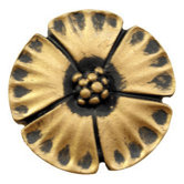 Jakarta Small Flower Knob in Distressed Antique Gold