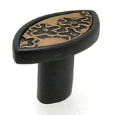 Modern Settings Meadow Knob in Distressed Black with Antique Gold