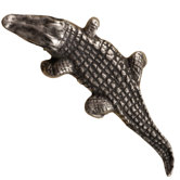 Curiosities Alligator Knob in Distressed Pewter Matte