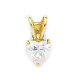 14k Gold 5x5mm CZ Heart Pendant