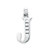 14k Gold CZ Small Initial J Pendant