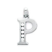 14k Gold CZ Small Initial P Pendant