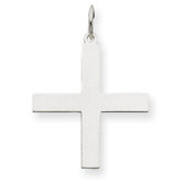 14k White Gold Laser Designed Cross Pendant