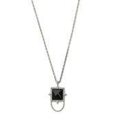 Silver-tone Black Onyx Eyewear 30 InchNecklace