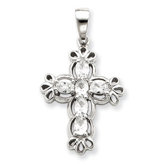 Sterling Silver CZ Cross Pendant