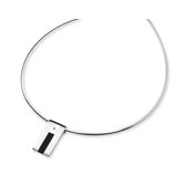 Sterling Silver Onyx and Diamond Slide Necklace