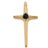14k Yellow Gold Cross PendantWith Sapphire 25x14mm