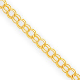 14K Lobster Claw Double LinK Charm Bracelet