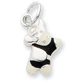 Sterling Silver BlacK and White Enamel Cow Charm
