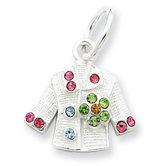 Sterling Silver Swarovski Crystal Jacket Charm
