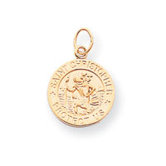 14k Saint Christopher Circle Medal with Letter Charm