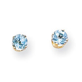 14k Blue Topaz Earrings - December Birthstone