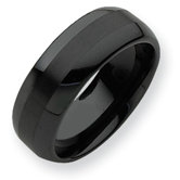 Ceramic Black 8mm Brushed and Polished Band