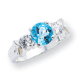 Sterling Silver Round Halo Ring