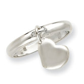 Sterling Silver Dangle Heart Ring
