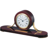Loquet Mantel Clock in Mahogany with Polished Brass