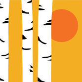 Imagination - Birch Sunset Stretched Wall Art