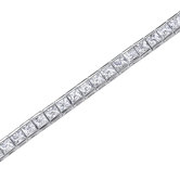 Full of Sparkle Princess Cut Gemstone Tennis Bracelet in Sterling Silver