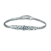 Wrist Hugging Round Cut Bracelet in Sterling Silver