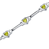 Object of Desire Heart Shape Amethyst Gemstone Bracelet in Sterling Silver