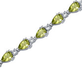 Chic and Beautiful Pear Shape Cubic Zirconia Gemstone Bracelet in Sterling Silver