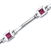 Exclusive Chic Princess Cut Gemstone Bracelet in Sterling Silver
