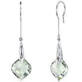 Onion Cut Gemstone Dangle Earrings