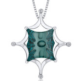 Butterfly Cut Gemstone Buff Top Large Pendant