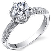 Sterling Silver Round Cut Cubic Zirconia Single Stone Ring
