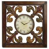 39" Square Iron Fleur De Lis Wall Clock