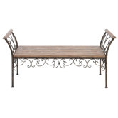 Elegant Metal and Wood Bench