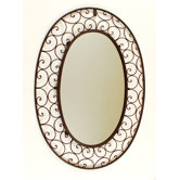 Large Oval Wrought Iron Mirror