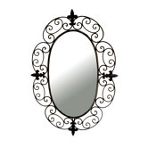 Wrought Iron Oval Wall Mirror
