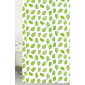 Shower Curtains Peva Leaf Shower Curtain in White / Green