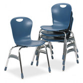 Ergonomic Stack Chair, 18h Zuma Bucket Seat, Blueberry, Four/Carton