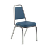 Stacking Chair with Trapezoidal Back and French Seam