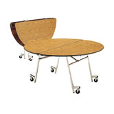 72" Round Mobile ContourFold Table with T-mold Edge