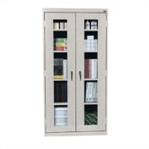 View-Through Storage Cabinet with 4 Adjustable Shelves