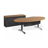 Plateau 72" W Ellipse Office Writing Desk with Bi-Point Legs