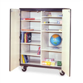66" H Mobile Storage Cabinet with 8 Adjustable Shelves