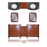 Jasmine 115" Double Basin Vanity with 18" Center Drawer Unit