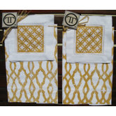 Fretwork Guest Towel with Circle Square Cocktail Napkin Set