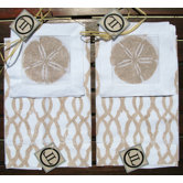 Fretwork Guest Towel with Dollar Cocktail Napkin Set